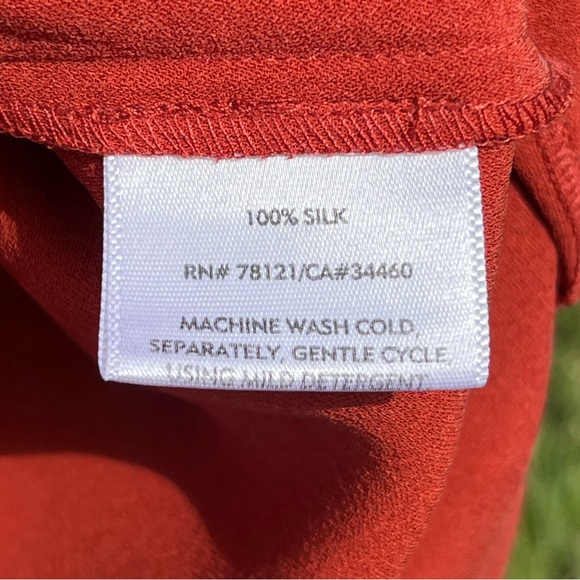 Eileen Fisher 100% Silk Burnt Orange Boxy Tank Top Size S - Picture 4 of 6